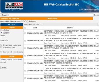 See Web Catalogue