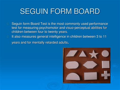 seguin form board test intelligence Reader