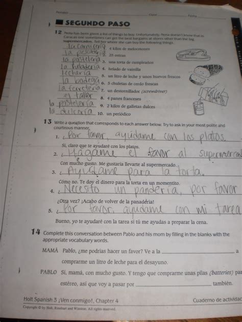 segundo paso worksheet answers chapter 1
