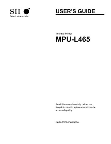 seiko instruments mpu l465 printers owners manual Doc