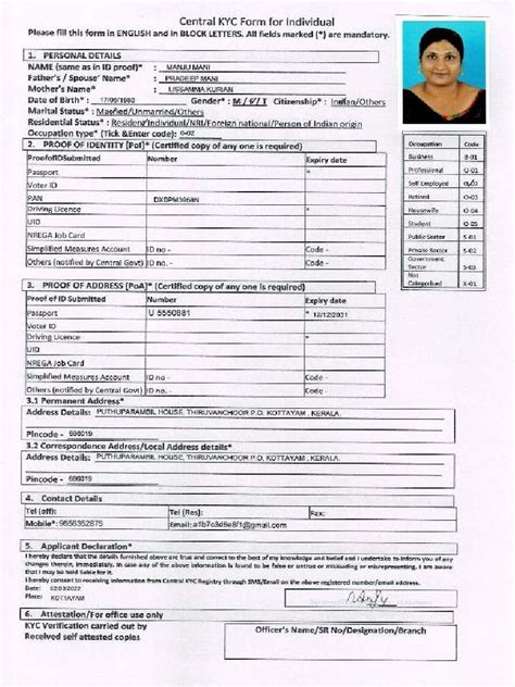 self attested kyc