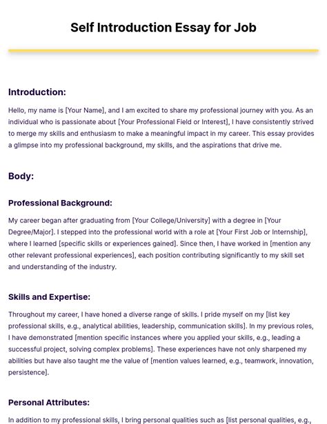 self introduction essay for job application Reader