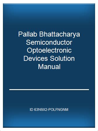 semiconductor optoelectronic devices solution manual PDF