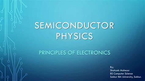 semiconductor physics semiconductor physics Doc