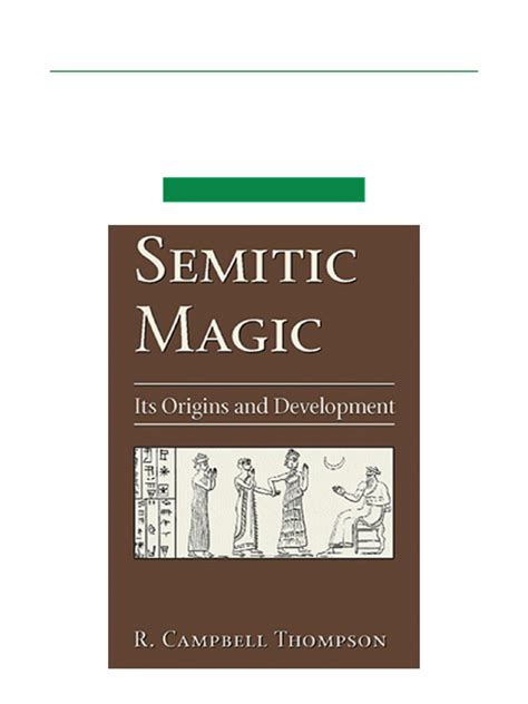 semitic magic its origins and development Kindle Editon