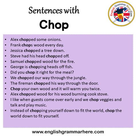 sentence for chop