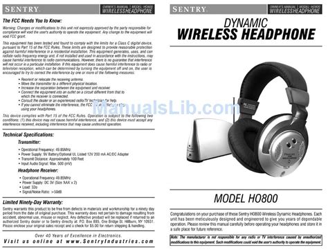 sentry ho802 headphones owners manual Epub