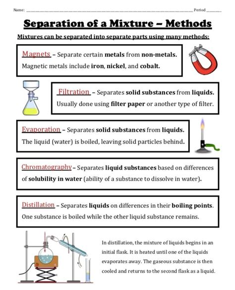 separation of mixtures worksheet answers Reader