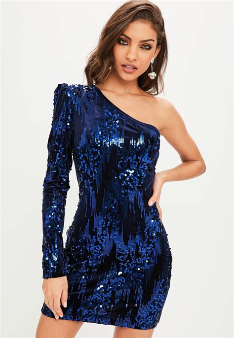 sequin blue dress