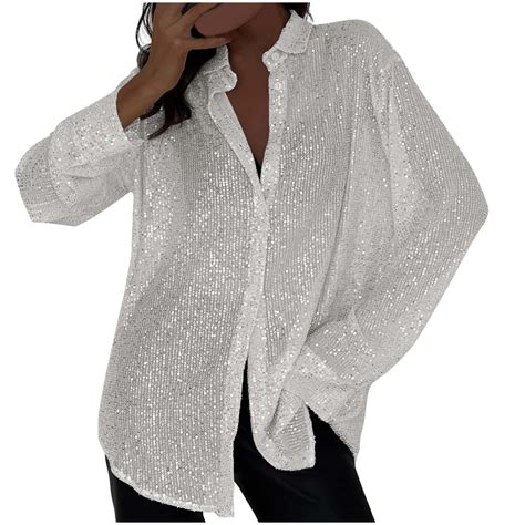 sequin button down shirt