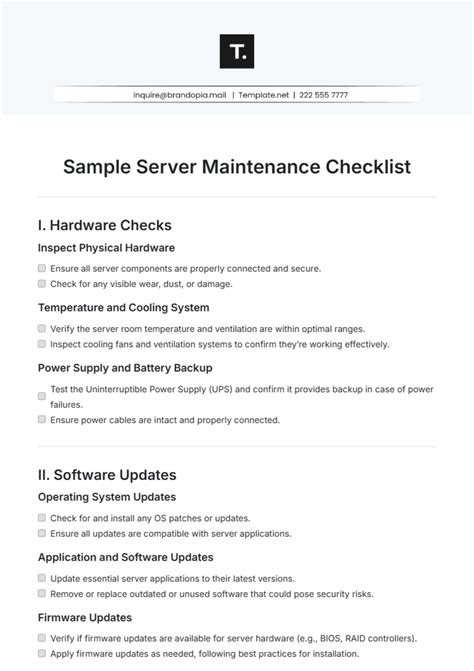 server 2008 maintenance checklist PDF