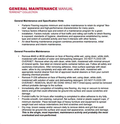 service and maintenance manual Reader