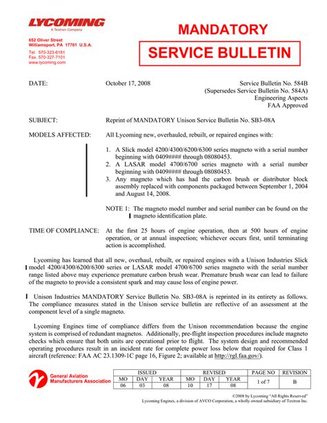 service bulletin 12 077 PDF