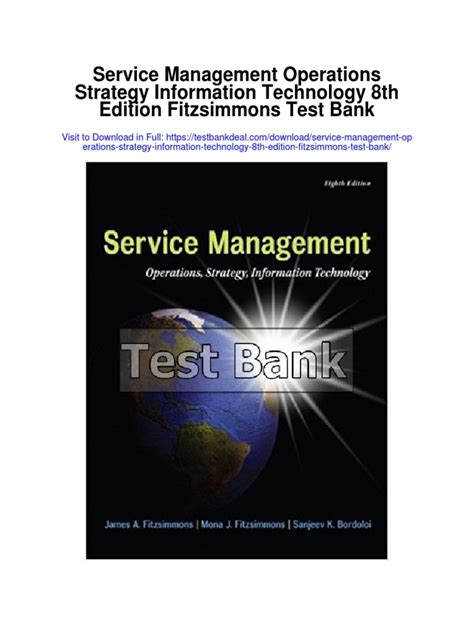 service management fitzsimmons test bank 8th edition Doc