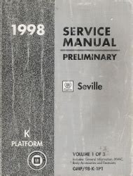 service manual 2000 seville k platform Kindle Editon