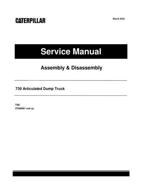 service manual for caterpillar 730 articulated truck Kindle Editon