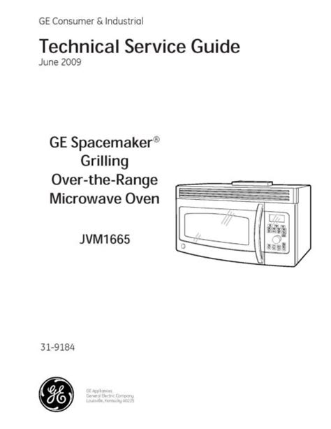 service manual for ge appliance microwave oven ge Reader