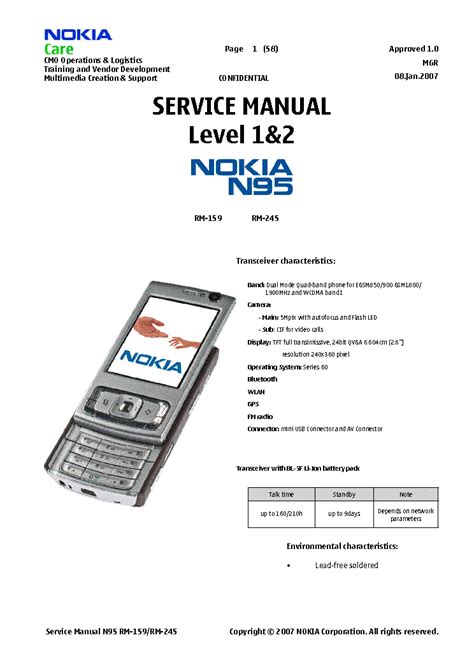 service manual for nokia n95 phone Kindle Editon