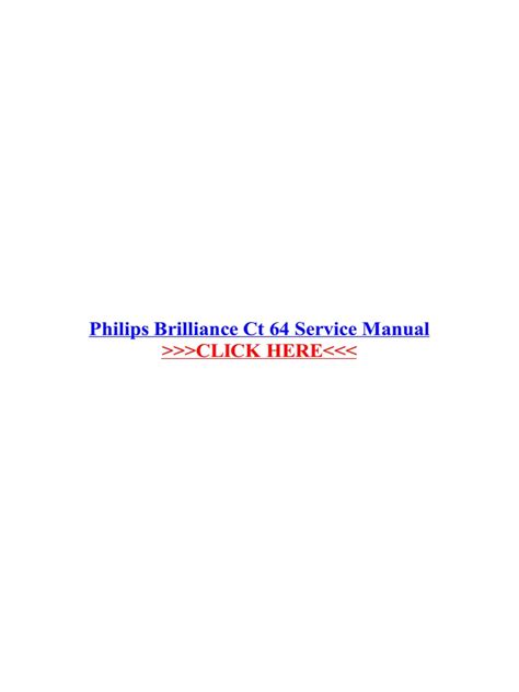 service manual for philips brilliance ct PDF