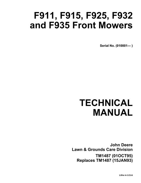 service manual john deere f911 mower PDF