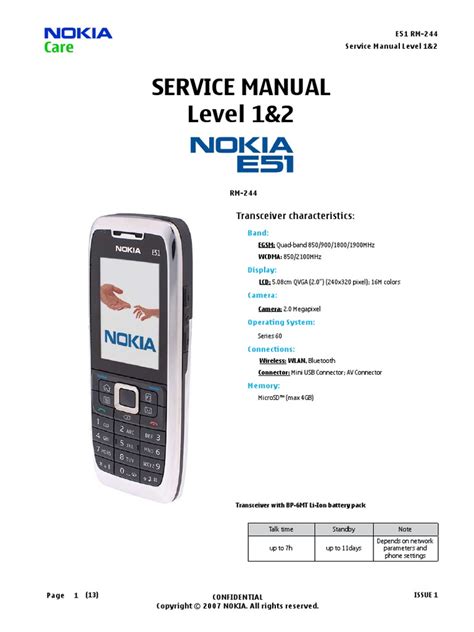 service manual level 1 2 nokia e51 pdf Epub