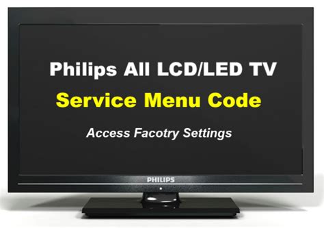 service menu code for philips tv Doc