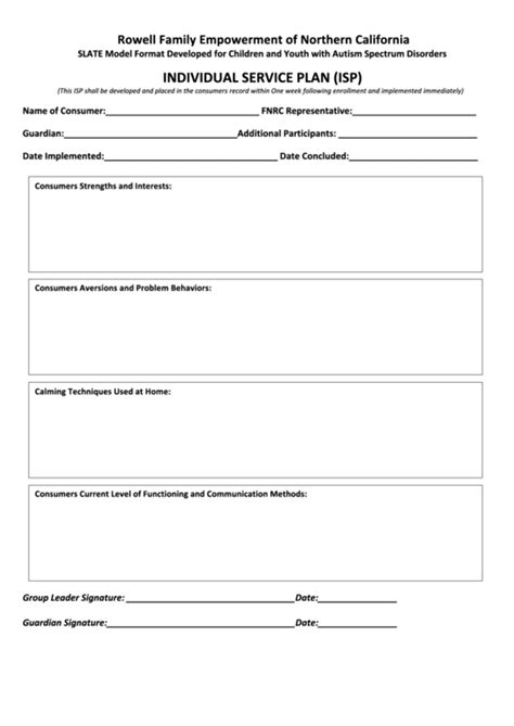 service plan forms pdf Reader