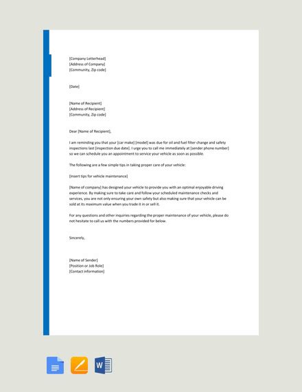 service reminder letter template PDF