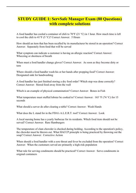 servsafe study guide questions Epub