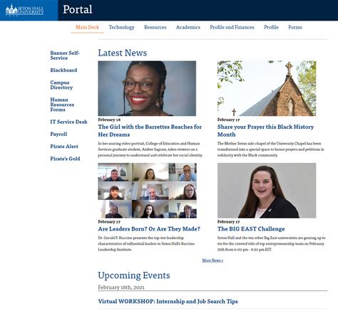 seton hall portal