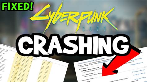 settings to stop cyberpunk from crashing