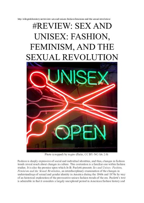 sex and unisex fashion feminism and the sexual revolution Reader