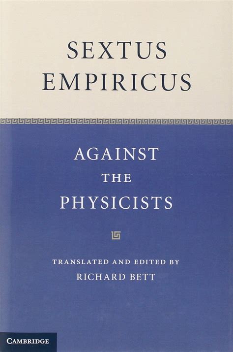 sextus empiricus against the physicists Kindle Editon