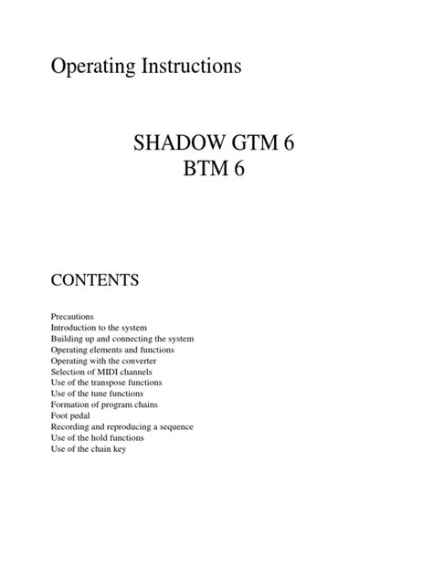 shadow btm6 gtm6 user guide Reader