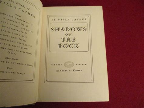 shadows on the rock annotated original 1931 edition Doc