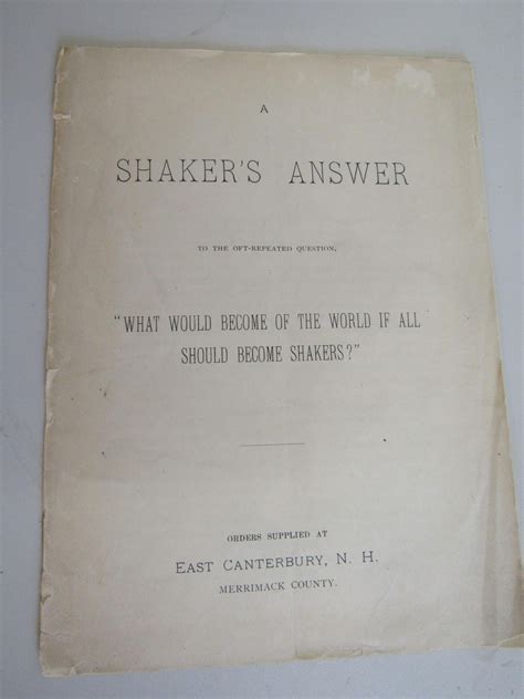 shakers oft repeated question classic reprint Reader