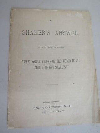 shakers oft repeated question classic reprint Reader