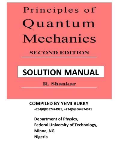 shankar quantum mechanics solution manual Epub