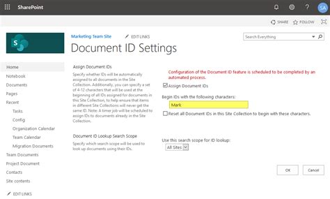 sharepoint 2010 document id feature not working PDF