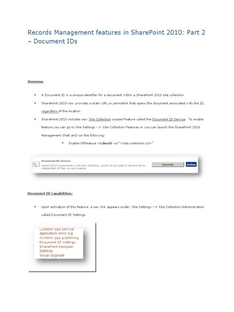 sharepoint 2010 document id internal name Kindle Editon