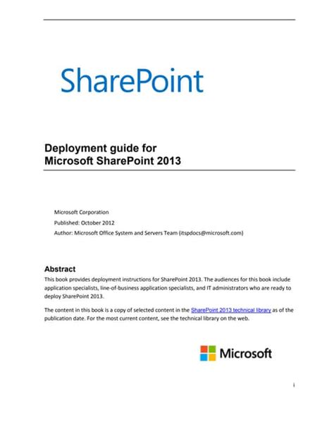 sharepoint 2013 deployment guide Reader