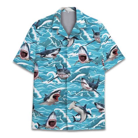 shark button down shirt