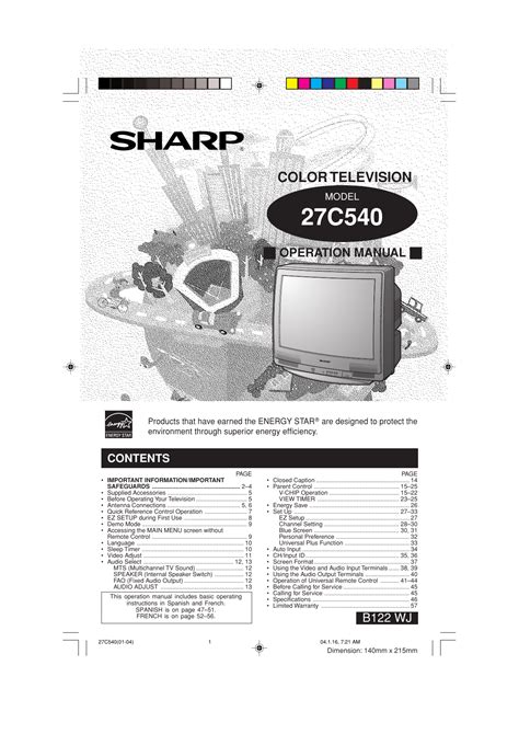 sharp 27c540 tvs owners manual Epub