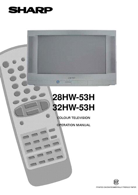 sharp 28hw 53h tvs owners manual Reader