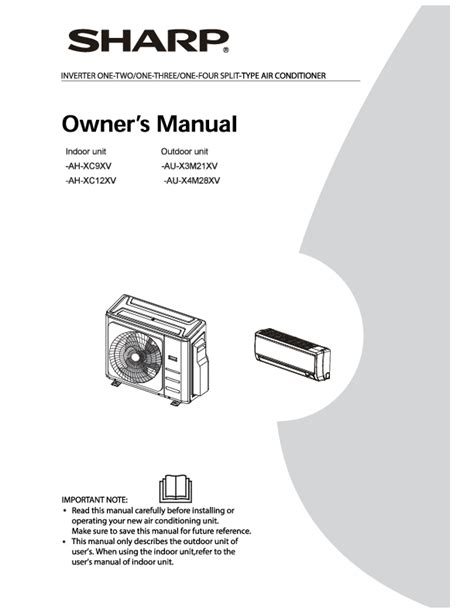 sharp af r140dx air conditioners owners manual Doc