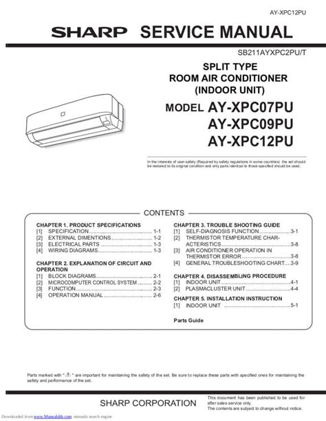 sharp air conditioner manual ay a249j Doc