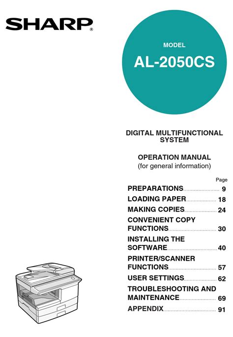 sharp al 2050cs manual Doc