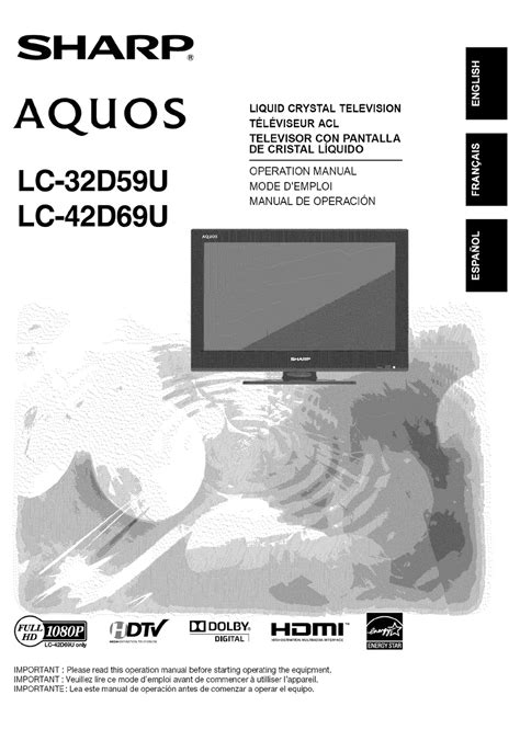 sharp aquos 32 lcd hdtv lc32d59u manual Reader