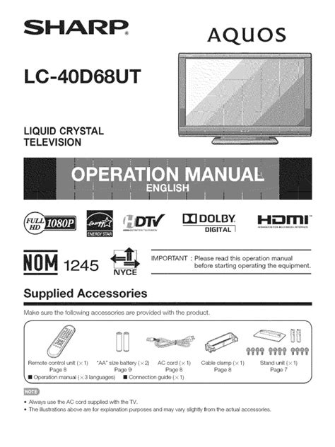 sharp aquos 40 inch lcd manual Reader