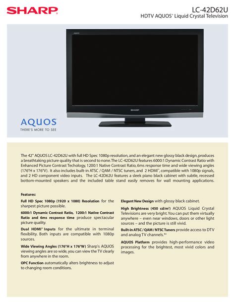 sharp aquos 42 manual PDF
